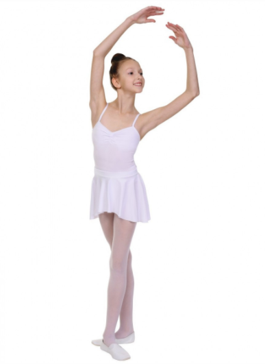 SOLO Юбка белая на резинке укороченная спереди