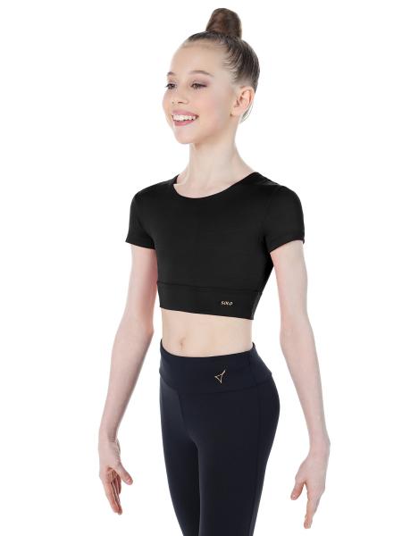 SOLO Кроп-футболка черная