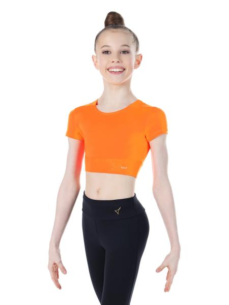 SOLO Кроп-футболка оранжевый неон