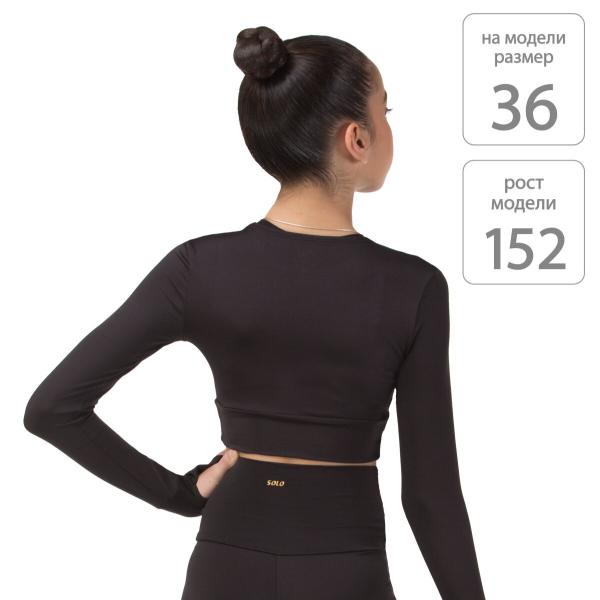 SOLO Кроп-топ лонгслив полиэфир черный