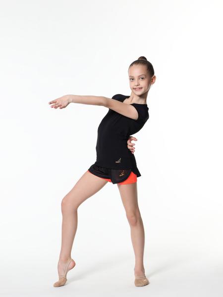 SOLO Футболка черная с кантами и вставками из сетки