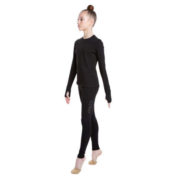 SOLO Легинсы Total Black с атласными надписями