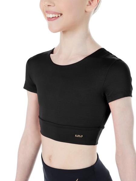 SOLO Кроп-футболка черная