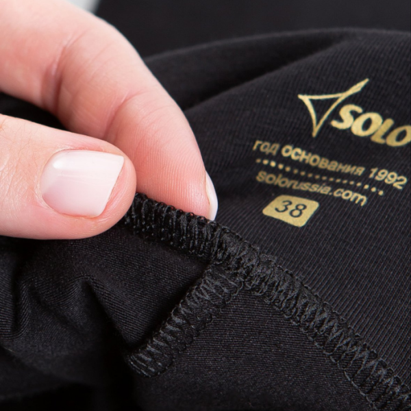 SOLO Легинсы Total Black с атласными надписями