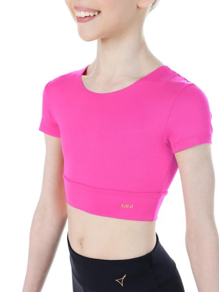SOLO Кроп-футболка розовый неон