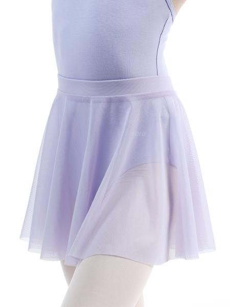 SOLO Юбка-солнце короткая из сиреневой мелкой сетки