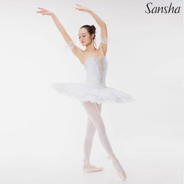 SANSHA Купальник пачка на бретелях с корсетом и пачкой DIAMANT 57AE006 9 слоев