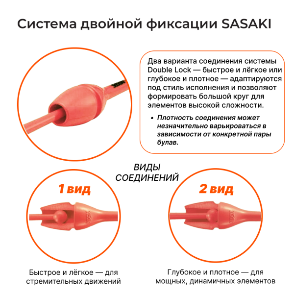 SASAKI Булавы 40,5 см каучук градуированные для юниоров M-34JKGH FIG