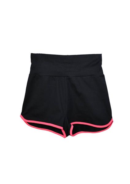 Шорты расклеш. с черным поясом на резинке и окантовкой из бифлекса WE2 Premier Pro PPR-SH-1 Athens (XXS, Черный и (Розовый)Psichorett)